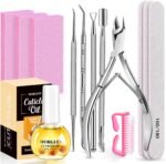 MORGLES Nail File and Buffer Blocks with Nail Care Kit | 13 Pcs Manicure Kit for Women, with Milk and Honey Cuticle Oil, Cuticle Trimmer Set - Image 2