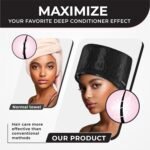 Hair Steamer for Natural Hair Home Use w/10-level Heats Up Quickly, Heat Cap for Deep Conditioning - Thermal Heat Cap for Black Hair, Great for Deep Conditioner (Black) - Image 4