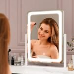 ROLOVE Vanity Mirror with Lights, 12.6"x15" LED Makeup Mirror with Lights, Smart Touch Control 3 Color Dimmable, Lighted Desk Mirror for Bedroom, Light Up Mirror - Image 10