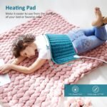 Heating pad for Back/Shoulder/Neck/Abdomen, Heating Pads with 6 Fast Heating Settings, Auto-Off, Machine Wash, Birthday Gifts for Women Mom Men Dad, Extra Large 12"x24", Blue - Image 7