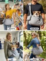 Ownpets XL Dog Sling 15-25lbs, Hands-Free Carrier with Bottom Support Pad | Sturdy Base Prevents Pet Sagging, Soft Shoulder Strap for Comfort, Storage Pocket, Secure Fit for Vet & Travel - Image 9
