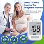 GT-600 Glucose Monitor for Pregnancy & Seniors, 100 Strips & Safety Lancets | Large Screen, 10-electrode precision, ±10% lab-grade accuracy, with travel case & control solution, home diabetes monitoring - Image 3