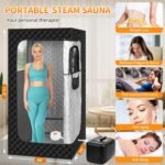 Portable Sauna Box for Home, 36"×36"×70.8" Personal Steam Sauna Tent, Black | 1200W 3L Steamer, Double Large Windows, 9 Heat Levels, 10–60 Min Timer & Remote, Multi-Layer Full-Body Sauna Tent - Image 4