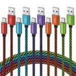 Teyssor USB C Cable 10FT 5-Pack Nylon Braided USB A to Type C Fast Charging Cord Compatible with Samsung Galaxy S24 S23 S22, Note 20 10 9 8, Moto G7 G8 - Image 2