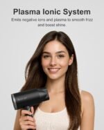 ANNLARY Hair Dryer with Comb, ANNLARY 1800W Blow Dryer with Diffuser for Curly Hair, Plasma Ionic Hair Dryer for Frizz Control, Foldable Portable Low Noise Hairdryer, 6.5 ft ALCI Cord - Image 4