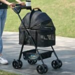 Zoosky 3 in 1 Dog Stroller, Folding Pet Stroller w/Removable Carrier | Small/Medium Dogs and Cats, Waterproof, All-Terrain & 2 Sun Shades, Car Seat, 360° Breathable Mesh - Image 8