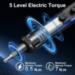 STREBITO Mini Electric Screwdriver, 67 in 1 Electric Screwdriver Kit | 50 S2 Preicison Bits, 5 Torque Settings, Organized Storage, Mini Power Screwdriver Rechargeable Tool Kit for PC Electronics - Image 3