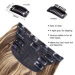 4PCS Clip in Hair Extensions Honey Blonde Mixed Light Brown 20 Inch Long Wavy Synthetic Hair Extensions (4pcs, 20Inch, 22H10#) - Image 5