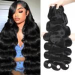 15A Raw Indian Human Hair Bundles Body Wave Bundles Human Hair,Triple Lifespan Virgin Remy Hair,No Tangle Shedding,Keep Texture Silky Soft After Multiple Washes (3 Bundles Natural Black, 20 22 24) - Image 2