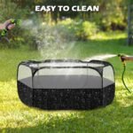UWE Small Animal Playpen, Waterproof Foldable Pet Playpen, Black | Anti-Escape Exercise Pet Tent, Bite Resistant Breathable Mesh, Leakproof Base, Easy Fold Storage, Indoor Outdoor For Pets - Image 9