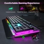 TECKNET Wired Gaming Keyboard, RGB Backlit Keyboard with Metal Panel Design | 15-Zone RGB Illumination, Whisper Quiet Design, IP32 Water Resistance, 25 Anti-ghosting Keys, Ergonomic Design - Image 3