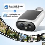 AlkiVision Solar Security Cameras Wireless Outdoor - 2K Night Color Vision Cameras for Home Security, AI Motion Detection, 360° View, Spotlight, 2-Way Audio, Siren, IP67 Waterproof, SD/Cloud Storage - Image 7