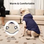 Vecomfy Warm Dog Coats with Hoodie,Winter Dog Jackets for Small Dogs | Fleece Lining Puppy Coat for Cold Weather,Soft Cozy,Windproof Doggie Clothes for Snow Play,Leash Hole for Daily Walk,BLue M - Image 3