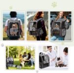 Cat Carrier Backpack, Expandable Pet Carrier with Sun Shade & Full Front Opening, Breathable Mesh Backpack for Small Dogs & Medium Cats Up to 18 Lbs, Foldable for Hiking, Camping (Grey) - Image 8