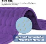 Electric Heating pad with 6 Heat Settings, Auto Shut Off, Dry Electric Heating for Back Neck Knee Arms Legs Shoulder Heat Pads for Christmas Birthday Father's Day Mother's Day (24"X12", Dark Purple) - Image 3