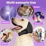 Dog Calming Hoodie Anxiety Relieve, Dog Ear Muffs Noise Cancelling, Firework, Bathing, Ear Wrap, Quiet Head Cover Sleeves Ear Covers for Bath, Thunderstorms, Grey, M - Image 7