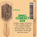 GranNaturals Hard Bristle Slick Back Hair Brush for Men & Women with Thick Curly Hair - Stiff Nylon Small Hairbrush for Smoothing, Waves, Beard, Fades, Locs, Dreads - Image 6