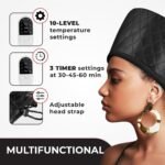 Hair Steamer for Natural Hair Home Use w/10-level Heats Up Quickly, Heat Cap for Deep Conditioning - Thermal Heat Cap for Black Hair, Great for Deep Conditioner (Black) - Image 5