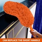 Cobweb Duster with Extension Pole,Cleaner Outdoor 110" Telescoping Extended Sspider Brush, Dusting Kit,Long Handle Reach for High Ceilings and Fans,Microfiber Webster Remover Tools Feather Dusters - Image 8
