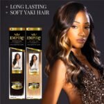 Sensationnel Empire Yaki Human Hair,1 Pack 16 inch, 1B OFFBLACK | Tangle-Free, Quick Weave & Sew-In Styles, Faux Highlights, Faux Middle Part Leave Out - Image 6