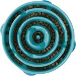 Outward Hound Fun Feeder Slo Bowl – Large 4‑Cup Capacity, Slow Feeding, Medium to Large Dogs, Non‑Slip, Turquoise, Drop Pattern - Image 2