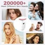 Red Light Therapy for Face, 7 Color LED Facial Light Therapy Wand for Skin Care at Home Blue Light Therapy Face Massager Tool for Neck (White) - Image 6