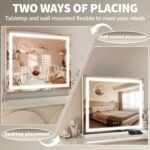 FENNIO 23" x 18" Vanity Mirror with Lights，LED Makeup Mirror，Hollywood Mirror with 3 Color Modes & Adjustable Brightness，Vanity Mirror Square White - Image 5