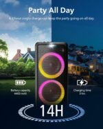 Philips X5206 Bluetooth Party Speaker - 14 Hours Play Time, Deep Bass, Party Lights, Karaoke Effects, Mic & Guitar Input, 80W Max Power, Black - Image 4