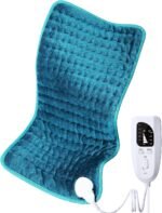 Heating pad for Back/Shoulder/Neck/Abdomen, Heating Pads with 6 Fast Heating Settings, Auto-Off, Machine Wash, Birthday Gifts for Women Mom Men Dad, Extra Large 12"x24", Blue - Image 2
