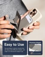 MOFT Phone Stand Wallet, NFC-Supported Tap-and-Go Card Holder, MOVAS Leather, Slim Magnetic Tripod for iPhone 17/16/15/14/13/12, Travel Essential Wallet Cell Phone Stand for 2 Cards, Taupe - Image 9