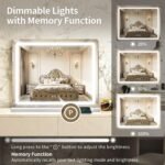 ROLOVE 23"x 18" Large Vanity Mirror with Lights, LED Makeup Mirror for Dresser and Desk, 10X Magnification, Dimmable Touch Control, Wall Mounted or Tabletop Mirror for Bedroom (White) - Image 5