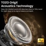 TOZO NC9 Hybrid Active Noise Cancelling Wireless Earbuds, 60H, LED Display | 6 Mic ENC Clear Calls, Deep Bass Sound, IPX8, in Ear Bluetooth 5.3 Headphones,32 EQs via APP, Comfort Fit Ear Buds, Black - Image 4