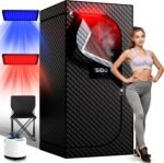 Infrared Steam Sauna with 660nm 470nm 850nm Red & Blue Light Therapy | 3L 1300W Steamer, 9 Heat Levels, 2 Light Therapy Modes, XXL Folding Chair, Portable Sauna Tent Personal Indoor Sauna for Home - Image 2