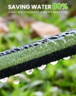 RAINPOINT 25FT Flat Soaker Hose, Flexible & Heavy-Duty Drip Hose with Anodized Aluminum Fittings, 80% Water-Saving Double Layer Gardening Irrigation Hose, Green - Image 3