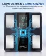 LOFTILLA Smart Scale with BMI, Body Fat, Muscle Mass, 8-in-1 Display | Digital Bathroom Weight Scale with 14 Body Composition Metrics, Bluetooth App Sync, for Home and Gym Use,Black - Image 4