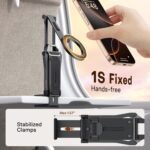 OMOTON TP02 [360° Rotating] Stable Clip Magnetic Phone Tripod for iPhone 17 | Aluminum Cell Phone Stand, Back Magnet Base, Fold 3-Adjustment, Women Men Gift, Fits Vlog, Gym, Travel Essentials Accessories - Image 4