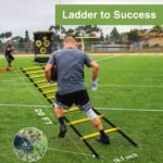 Agility Ladder Training Equipment Set - Agility Ladder(12 Rungs/20ft), 4 Speed Hurdles, 12 Training Cones, Jump Rope, Parachute for Speed/Soccer/Football Training with Carry Bag - Image 3