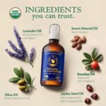 Organic Body & Face Oil for Dry Skin, Hydrating After Shower Moisturizer | Lightweight Nourishing Facial & Body Oil, Natural Cold-Pressed Almond, Olive, Jojoba, Rosehip & Lavender Oils, Vitamin E - Image 6
