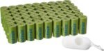 Amazon Basics Premium Leak Proof Dog Poop Bags with Dispenser and Leash Clip, Talcum Powder Scented, 13" x 9", 810 Count (54 Rolls) - Image 2