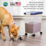 IRIS USA Dog Food Storage Container, Up to 30 lbs, Navy, Made in USA | Wheels for Mobility, Airtight Seal, BPA-Free, Best for Bird Seed, Cat food, Cat Litter, Chicken Feed, Pellets - Image 7