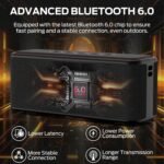 Monster Shock Plus Bluetooth Speaker,Portable Speaker with 40W Loud Stereo Sound,Bluetooth 6.0,TWS Pairing,20H Playtime,Support AUX/TF Card,IPX6 Waterproof Wireless Speakers for Travel,Home,Outdoor - Image 4