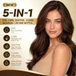 Dark Brown Hair Dye Shampoo 5 in 1,Herbal Ingredients Natural Hair Color Shampoo for Gray Hair, Long Lasting Semi-Permanent Hair Coverage for Women & Men, Mild Formula, Lasts 30 Days, 500ML - Image 3
