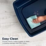 IRIS USA XX-Large Side Entry Cat Litter Box, Navy | Multi-Cat Use, Extended Length Design, Extra Room Interior, Jumbo Capacity Pan, Comfortable Space, Multiple Cat Ready - Image 7