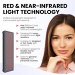 Hooga HG300 Red Light Therapy Panel, 660nm Red & 850nm Near-Infrared Light, 60 LEDs, Built-in Timer, Adjustable Stand for Home Wellness - Image 5