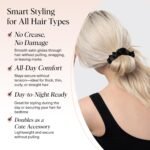 Kitsch Satin Scrunchies for Women | For All Hair Types - Black, 5pcs | Wake Up Frizz-Free, No Crease Hair Ties, Softer Than Silk Scrunchies, Stylish Hair Accessories For All Hair Types - Image 4