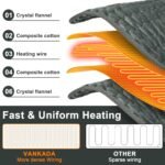 Heating Pad Electric Heat Pad, Hot Heated Pad,Multiple Temp and Timer Settings,Suitable for Shoulders, Neck, arms, Abdomen, Back, Legs, etc. (Gray Green, 24"X12") - Image 4