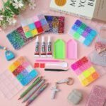 Bedazzling Kit 54000PCS Rhinestones & 12 Colors Half Pearls, 48 Colors 3mm Flatback Gems Set with Tweezers & Tools for Nail Art, Crafts & DIY Decoration - Image 3