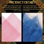UJFQBH 3 Pieces African Bath Sponge African Net Long Net Bath Sponge Exfoliating Shower Body Scrubber Back Scrubber Skin Smoother,Great for Daily Use (Pink,Yellow,Purple) - Image 5