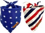 Realeaf 4th of July Dog Bandanas 2 Pack, Reversible American Flag Pet Scarf for Boy and Girl, Premium Durable Fabric, Patriotic Bandana for Medium and Large Dogs (Large) - Image 2