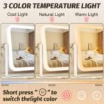 FENNIO Vanity Mirror with Lights 17''x13'' Makeup Mirror with Lights,Vanity Mirror Touch Screen with 3-Color Lighting,Dimmable,for Vanity Desk Tabletop White - Image 3